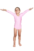 BODY DANZA LYCRA MANICA LUNGA ROSA BABY
